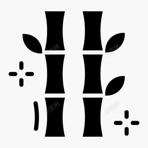 竹竹竿自然图标svg_新图网 https://ixintu.com 中国新年字形矢量图标集 前奏 竹 竹竿 自然