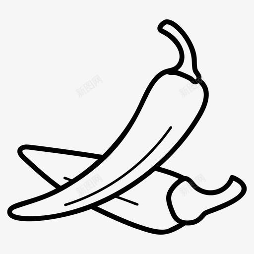 红辣椒香料蔬菜图标svg_新图网 https://ixintu.com 假期 向量 图标 旅游 蔬菜 辣椒 野餐 香料