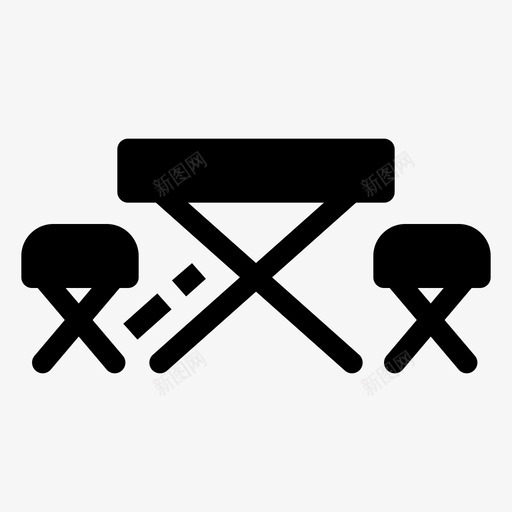 野营桌探险户外图标svg_新图网 https://ixintu.com 户外 探险 野营 野餐