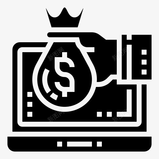 在线收入互联网图标svg_新图网 https://ixintu.com 互联网 储蓄和投资glyph1 在线 投资 收入 被动