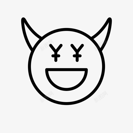 恶魔表情符号角图标svg_新图网 https://ixintu.com 1行 恶魔 符号 表情