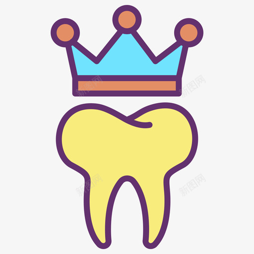 牙齿牙齿40线形颜色图标svg_新图网 https://ixintu.com 牙齿 线形 颜色