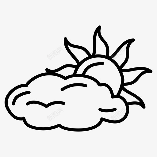 多云天气秋天多云天图标svg_新图网 https://ixintu.com 云天 图标 多云 天气 春线 白天 秋天 集秋