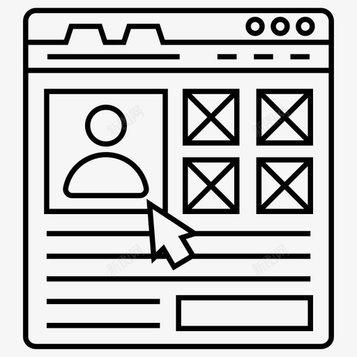 web配置文件应用程序联机性能仪表板图标svg_新图网 https://ixintu.com siteflow ui web 向量 图标 套件 布局 用户 线框 详细信息 配置文件