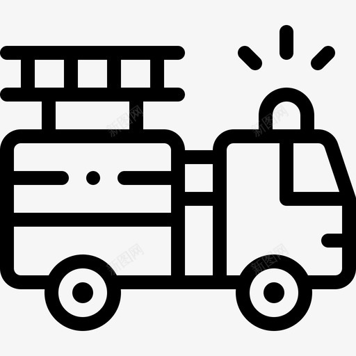 消防车车辆和运输工具直线式图标svg_新图网 https://ixintu.com 消防车 直线式 车辆 运输工具