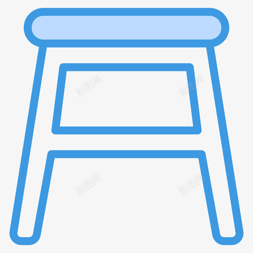 凳子家具144蓝色图标svg_新图网 https://ixintu.com 凳子 家具 蓝色