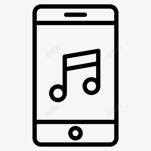 音乐音频旋律图标svg_新图网 https://ixintu.com 多媒体线符号 手机 旋律 音乐 音频