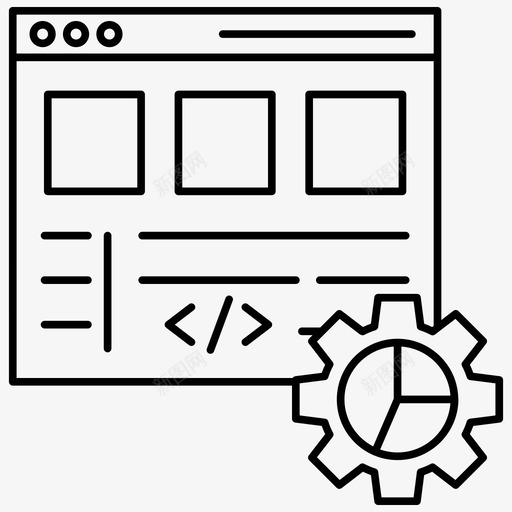 网站配置数据分析信息元素图标svg_新图网 https://ixintu.com 信息 元素 向量 图形 数据分析 统计 网站 网站开发 网络 配置 集线