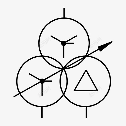 三绕组有载可调变压器YNynd (中性点引出 星形-星形-三角形连接)svg_新图网 https://ixintu.com 三绕组有载可调变压器YNynd (中性点引出 星形-星形-三角形连接) sanrzbyq_d