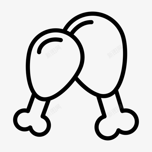 鸡腿快餐82直系图标svg_新图网 https://ixintu.com 快餐 直系 鸡腿