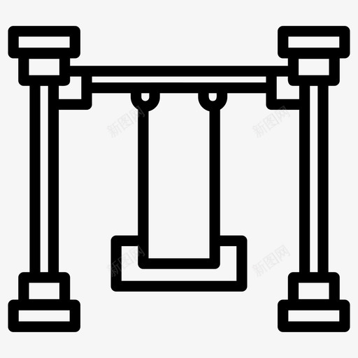 公园秋千游乐园游乐场秋千图标svg_新图网 https://ixintu.com 主题公园 公园秋千 城市元素系列线矢量图标 游乐园 游乐场秋千 秋千吧