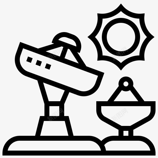 卫星天线无线电接收器图标svg_新图网 https://ixintu.com 传输 卫星 天线 技术 接收器 无线电 航天