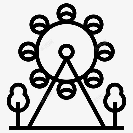摩天轮游乐园游乐场图标svg_新图网 https://ixintu.com 一套 主题公园 元素 图标 城市 户外 摩天轮 游乐园 游乐场