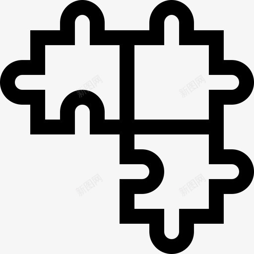 拼图会计18线性图标svg_新图网 https://ixintu.com 会计18 拼图 线性