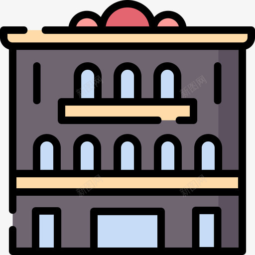 建筑城市12号楼线颜色图标svg_新图网 https://ixintu.com 城市12号楼 建筑 线颜色