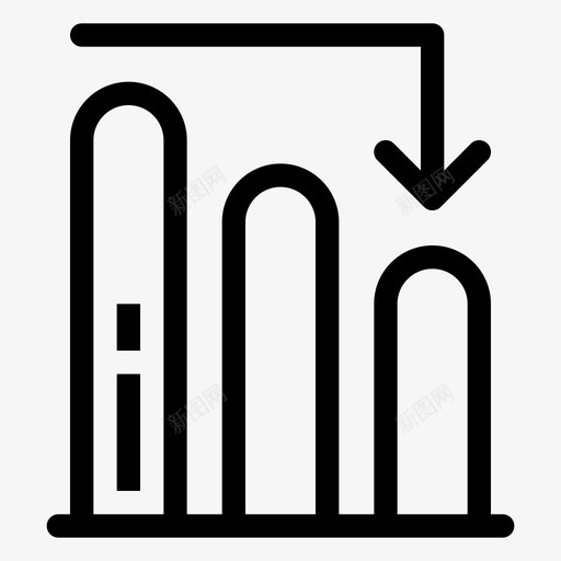 损失分析条形图图标svg_新图网 https://ixintu.com 下跌 分析 损失 条形图 金融