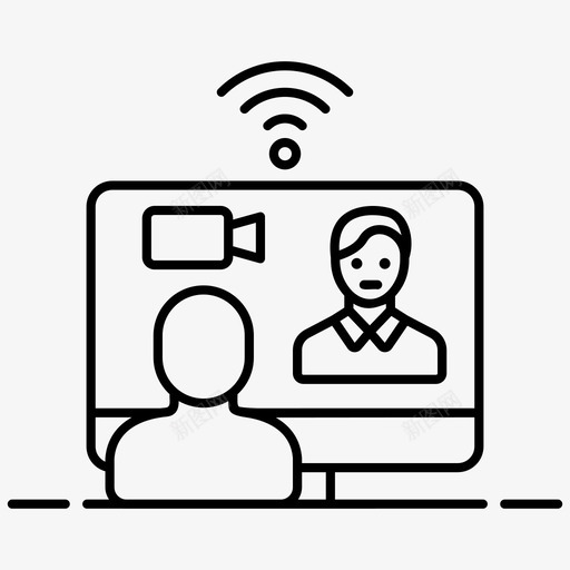 视频通话在线会议视频聊天图标svg_新图网 https://ixintu.com 会议 向量 图标 在线 媒体 对话 社交 视频 视频会议 视频聊天 通话