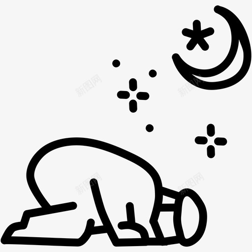 纳马兹伊斯兰教男子图标svg_新图网 https://ixintu.com 伊斯兰教 斋月 涂鸦 男子 祈祷 穆斯林 纳马