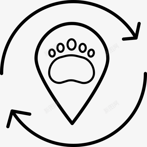 动物园动物地图针图标svg_新图网 https://ixintu.com 兽医 动物 动物园 地图针 地图针v5 指针
