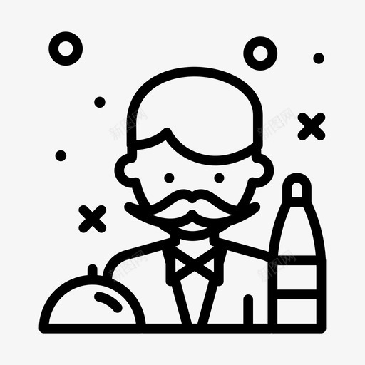 服务员男士职业2直系图标svg_新图网 https://ixintu.com 服务员 男士 直系 职业
