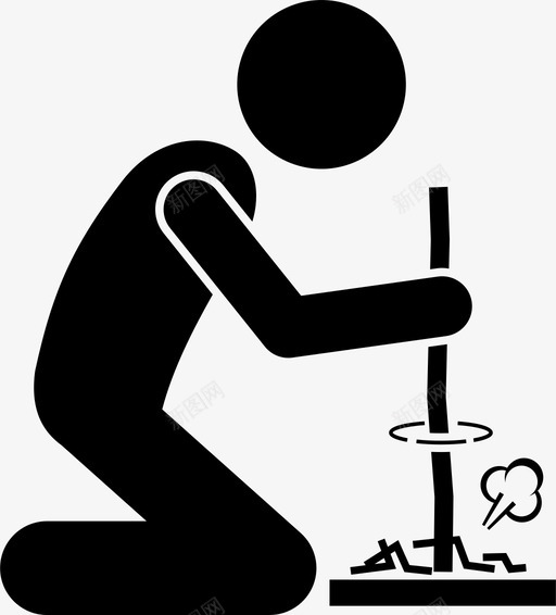 棍棒生火手纺纱图标svg_新图网 https://ixintu.com 手 探险家在野外丛林中生存 木头 树枝 棍棒生火 生存技能 纺纱