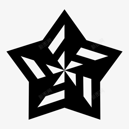 星型风车旋转旋转器图标svg_新图网 https://ixintu.com 叶片 扭曲 旋转 旋转器 星型风车
