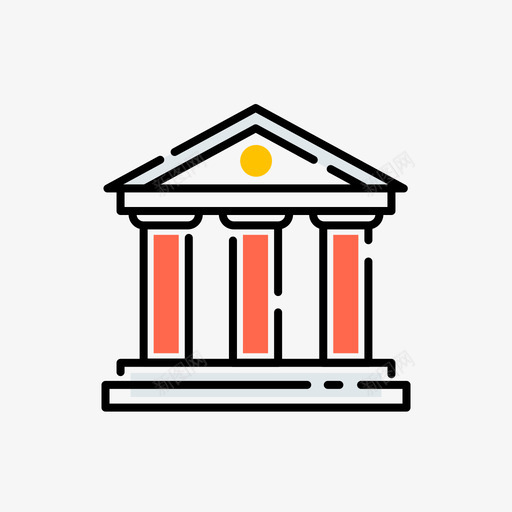 巴特农神庙svg_新图网 https://ixintu.com 巴特农神庙 填充 线性 扁平 多色 简约 可爱