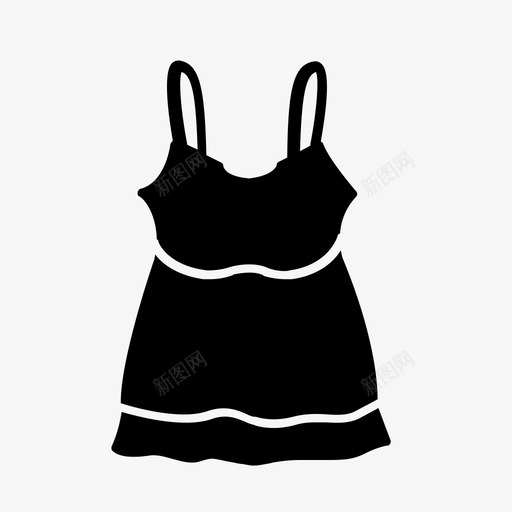 背心衣服长袍图标svg_新图网 https://ixintu.com 上衣 外衣 女式 无袖 束腰 短裙 背心 衣服 长袍