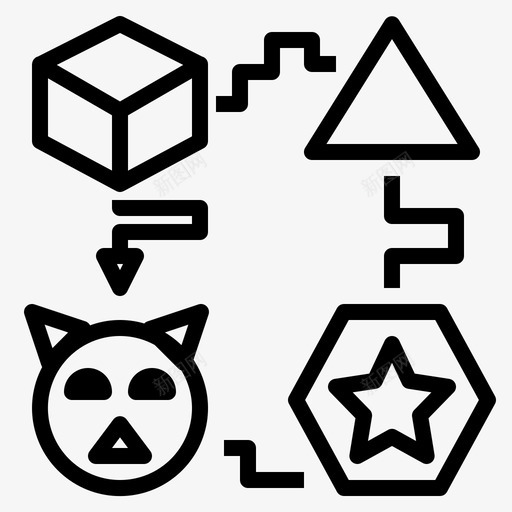 几何学圆正图标svg_新图网 https://ixintu.com 三联 几何 几何学 平方 意识