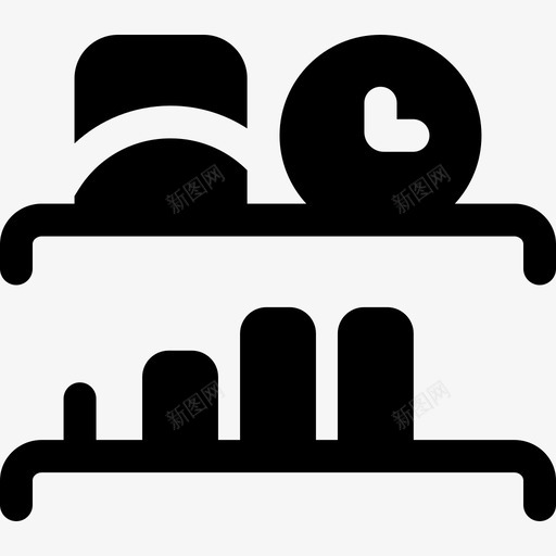 书架家居装饰51填充图标svg_新图网 https://ixintu.com 书架 填充 家居装饰51