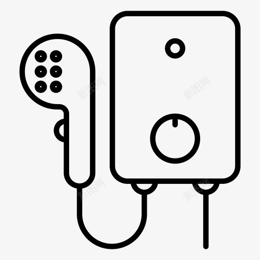 热水器锅炉淋浴器图标svg_新图网 https://ixintu.com 水管 淋浴器 热水器 管工 锅炉