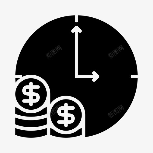 时间硬币美元图标svg_新图网 https://ixintu.com 商业 时间 硬币 美元 货币 金融
