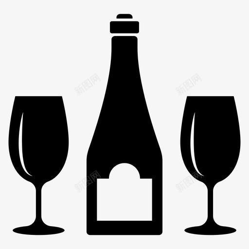 酒瓶及酒杯酒类活动图标svg_新图网 https://ixintu.com 咖啡厅 活动 浪漫 约会 酒杯 酒瓶 酒类 餐厅