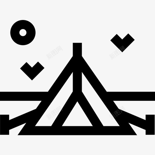 帐篷嬉皮士27直线型图标svg_新图网 https://ixintu.com 嬉皮士27 帐篷 直线型