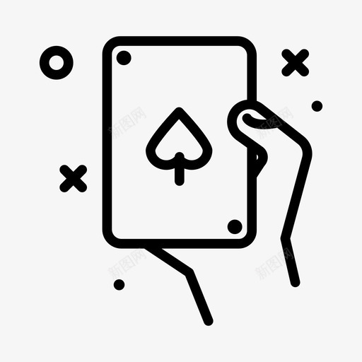 黑桃64号赌场直线型图标svg_新图网 https://ixintu.com 64号 直线 线型 赌场 黑桃