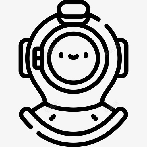 潜水头盔水手20直线型图标svg_新图网 https://ixintu.com 头盔 水手 潜水 直线 线型