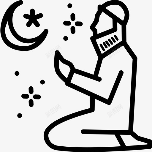 祈祷伊斯兰教穆斯林图标svg_新图网 https://ixintu.com 伊斯兰教 伊斯兰教涂鸦 斋月 祈祷 穆斯林 纳马兹