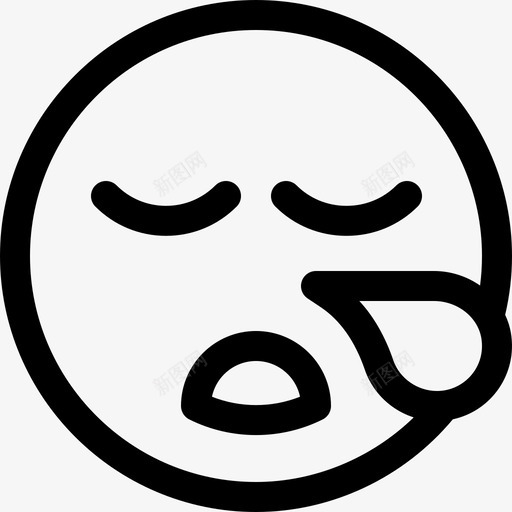 睡眠表情21线性图标svg_新图网 https://ixintu.com 睡眠 线性 表情