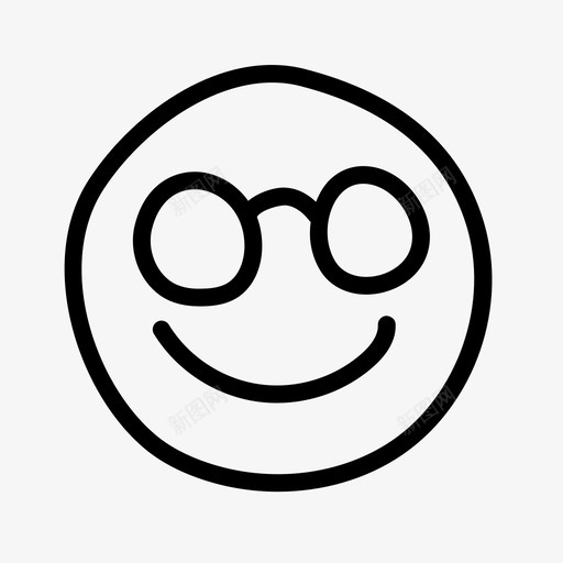酷表情手绘图标svg_新图网 https://ixintu.com 开心 微笑 手绘 涂鸦表情 表情 酷