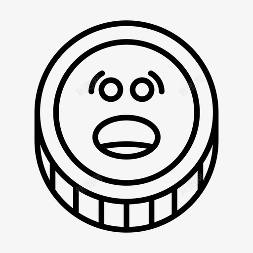 硬币表情脸图标svg_新图网 https://ixintu.com 担心 硬币 表情 象征