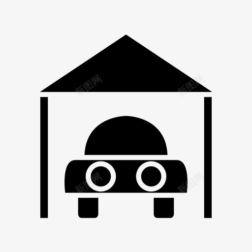 车库城市房产图标svg_新图网 https://ixintu.com 住宅 城市 房产 房地产雕文 房子 车库