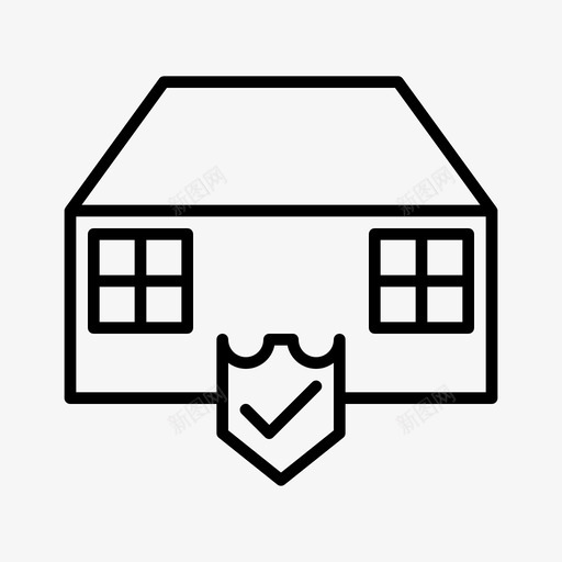 家庭安全房子保险箱图标svg_新图网 https://ixintu.com 保险箱 办公室和营销业务 家庭安全 房子 盾牌