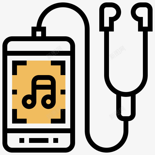 音乐播放器健身95黄影图标svg_新图网 https://ixintu.com 健身 播放器 音乐 黄影