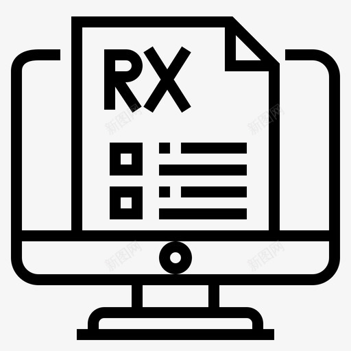 Rx医学176直线型图标svg_新图网 https://ixintu.com Rx 医学 直线 线型