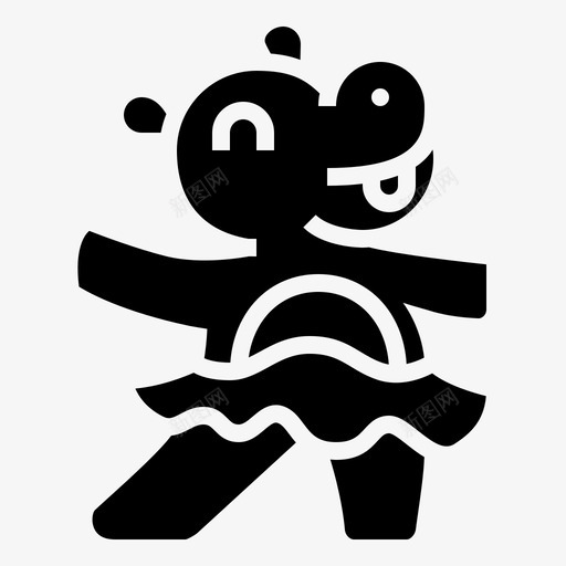 河马马戏团83雕文图标svg_新图网 https://ixintu.com 河马 雕文 马戏团