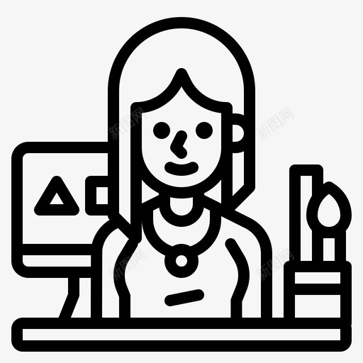 平面师自由职业者1直线型图标svg_新图网 https://ixintu.com 平面 平面设计 直线 线型 自由职业者 设计师