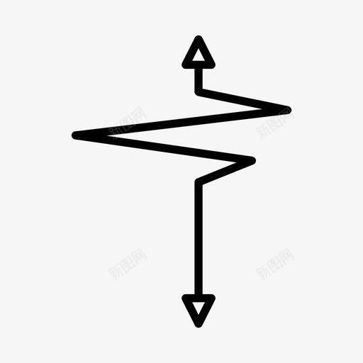 箭头方向导航图标svg_新图网 https://ixintu.com 信号 导航 方向 箭头 箭头双头线 锯齿形