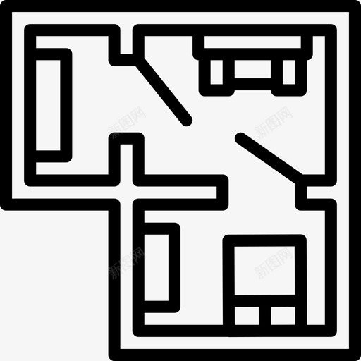 蓝图室内21线性图标svg_新图网 https://ixintu.com 室内设计21 线性 蓝图
