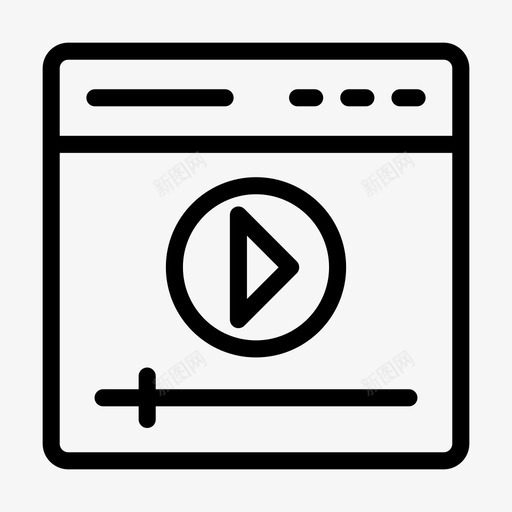 在线视频教育播放器图标svg_新图网 https://ixintu.com 在线教育线字形 在线视频 播放器 教育 网页