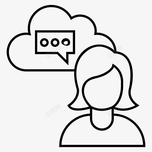 在线聊天云通信即时消息图标svg_新图网 https://ixintu.com 云通信 即时消息 在线对话 在线聊天 托管和云线矢量图标集